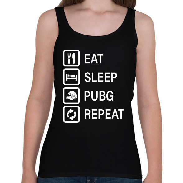 Eat Sleep PUBG Repeat - Fehér-Női atléta