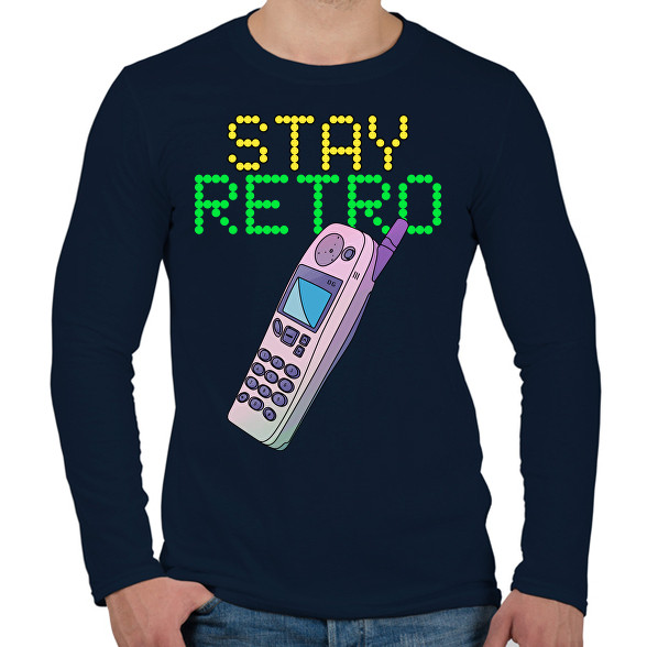 Stay retro Nokia-Férfi hosszú ujjú póló