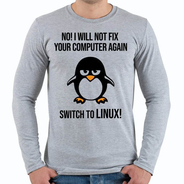 Válts linuxra-Férfi hosszú ujjú póló