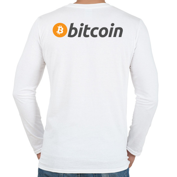 bitcoin logo-Férfi hosszú ujjú póló