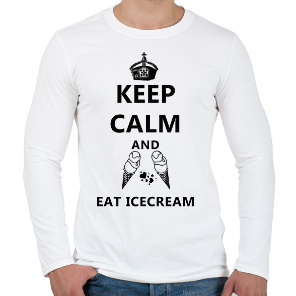 KEEP CALM AND EAT ICECREAM-Férfi hosszú ujjú póló