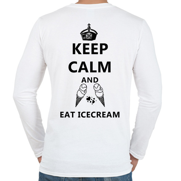 KEEP CALM AND EAT ICECREAM-Férfi hosszú ujjú póló