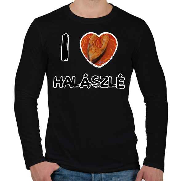 I love halászlé-Férfi hosszú ujjú póló