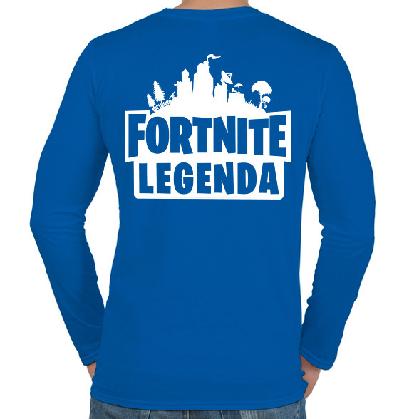 Fortnite Legenda - Fehér-Férfi hosszú ujjú póló