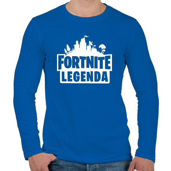 Fortnite Legenda - Fehér-Férfi hosszú ujjú póló