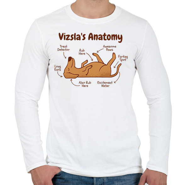 Vizsla anatómia-Férfi hosszú ujjú póló