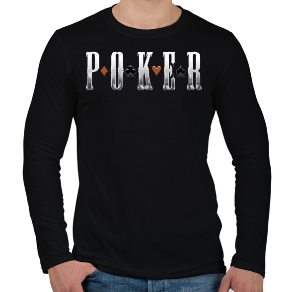 Poker-Férfi hosszú ujjú póló