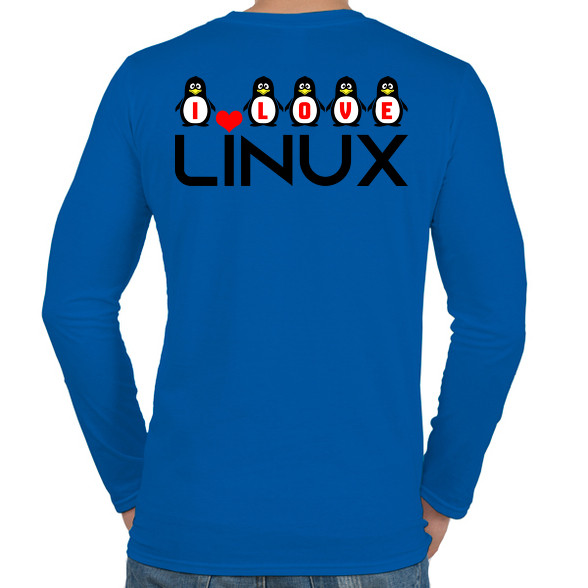 I love linux-Férfi hosszú ujjú póló