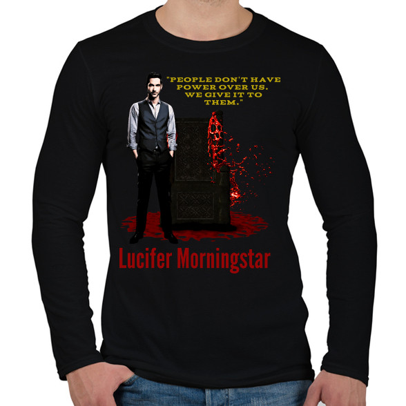 lucifer morningstar-quote1-Férfi hosszú ujjú póló