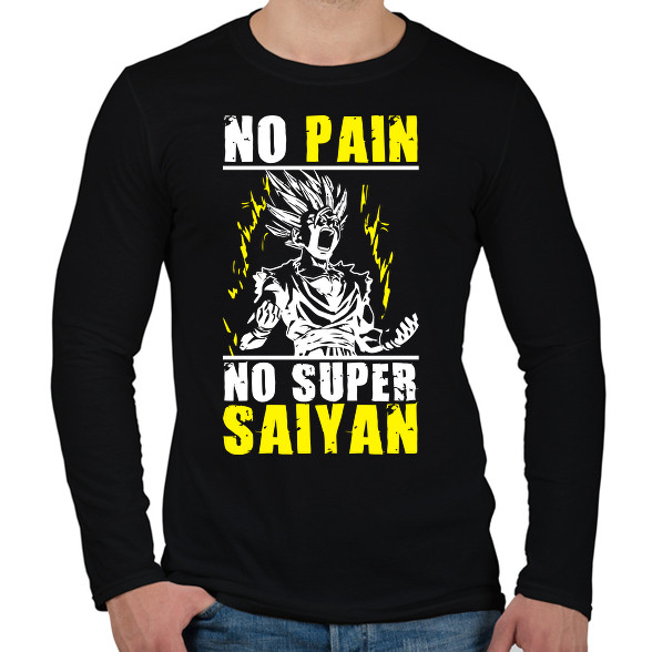 No pain, no Super Saiyan - Dragon ball-Férfi hosszú ujjú póló