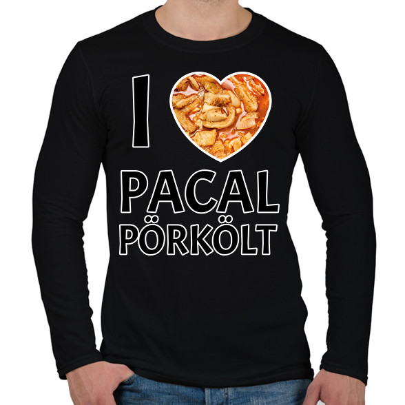 I love Pacal pörkölt-Férfi hosszú ujjú póló