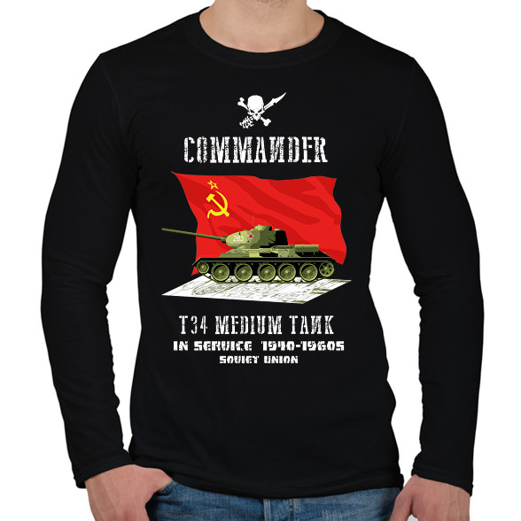 t34-commander-Férfi hosszú ujjú póló