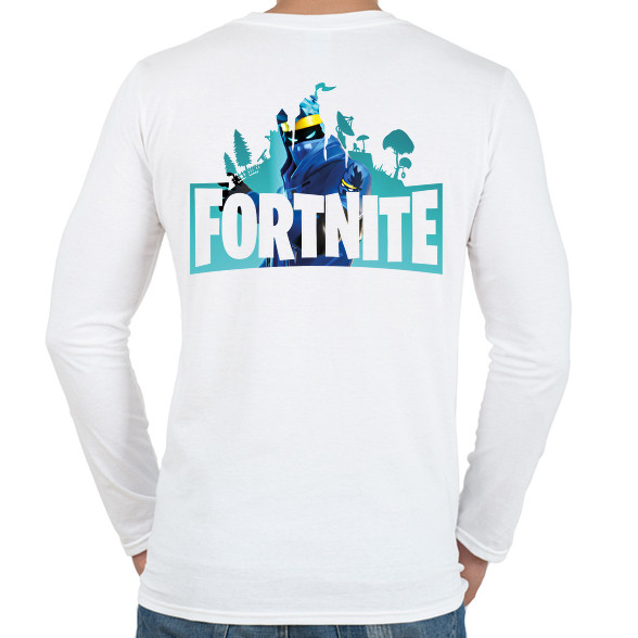 Fortnite logo Ninja-Férfi hosszú ujjú póló