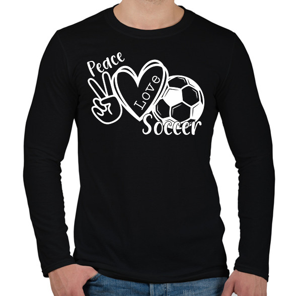 Peace love soccer-Férfi hosszú ujjú póló