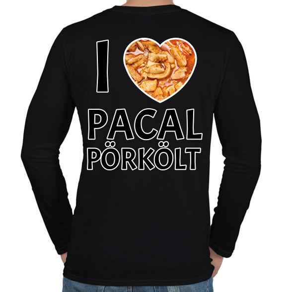 I love Pacal pörkölt-Férfi hosszú ujjú póló