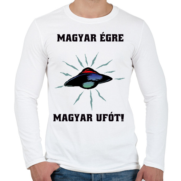 magyar égre magyar ufót-Férfi hosszú ujjú póló