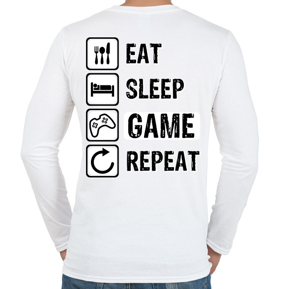 Eat, Sleep, Game, Repeat-Férfi hosszú ujjú póló