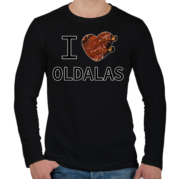 I love Oldalas-Férfi hosszú ujjú póló