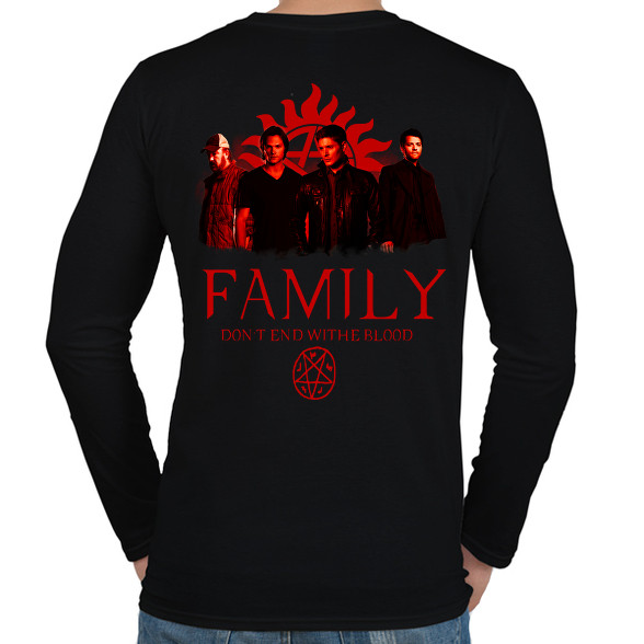 SUPERNATURAL FAMILY RED-Férfi hosszú ujjú póló