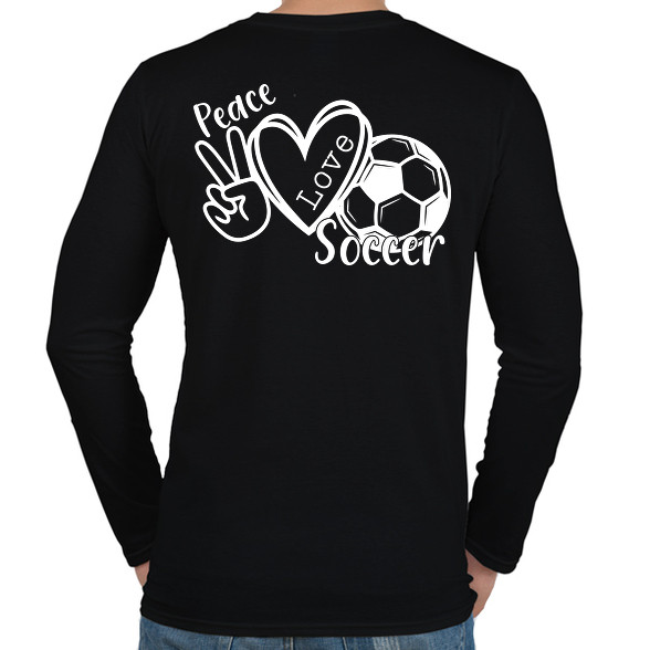 Peace love soccer-Férfi hosszú ujjú póló