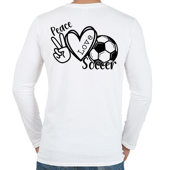 Peace love soccer 2-Férfi hosszú ujjú póló