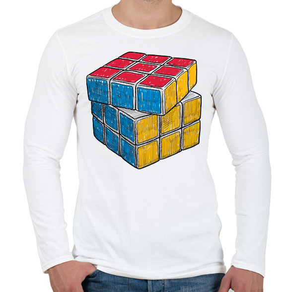 Rubik kocka -Férfi hosszú ujjú póló