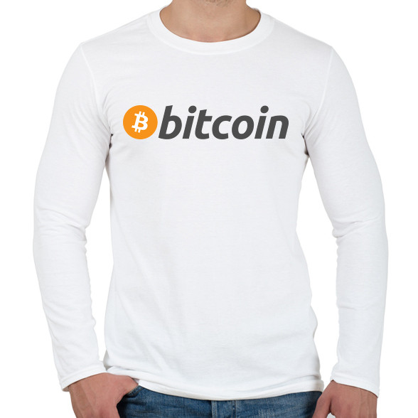 bitcoin logo-Férfi hosszú ujjú póló