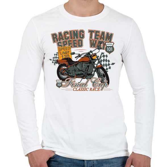 racing team-Férfi hosszú ujjú póló