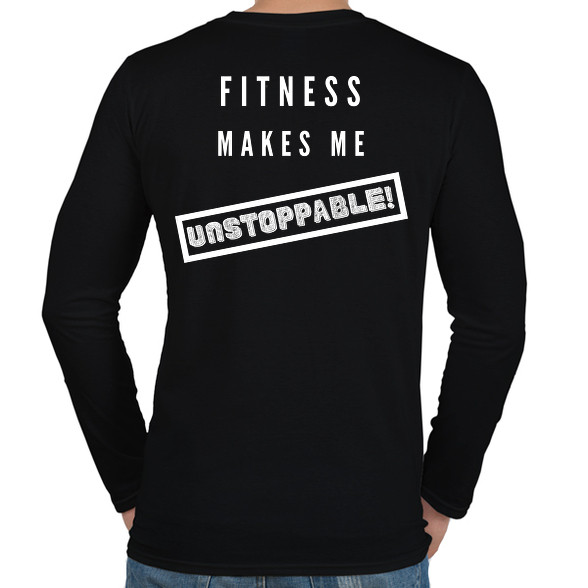 Fitness makes me unstoppable-Férfi hosszú ujjú póló