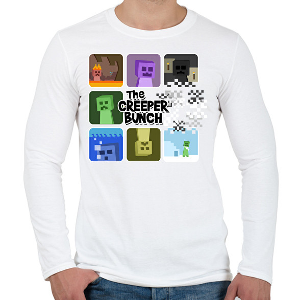 Minecraft Creeper-Férfi hosszú ujjú póló