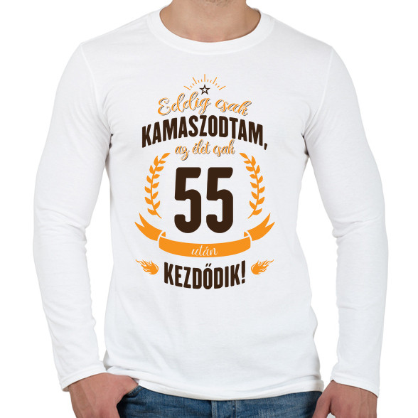 kamasz-55-brown-orange-Férfi hosszú ujjú póló