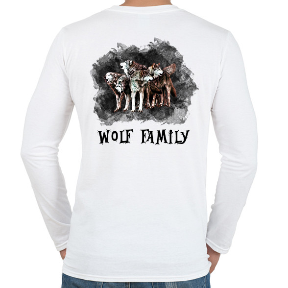 wolf family-Férfi hosszú ujjú póló