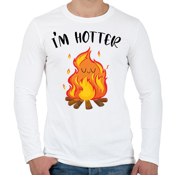 I'm hotter-Férfi hosszú ujjú póló