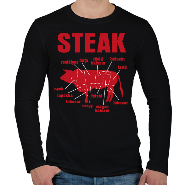 STEAK-Férfi hosszú ujjú póló