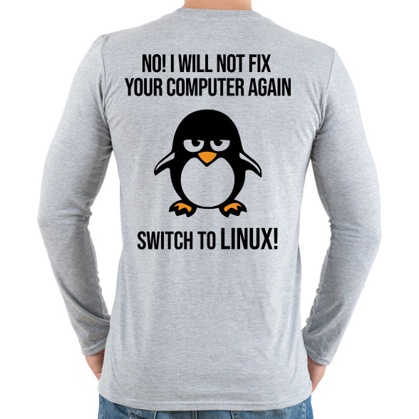 Válts linuxra-Férfi hosszú ujjú póló