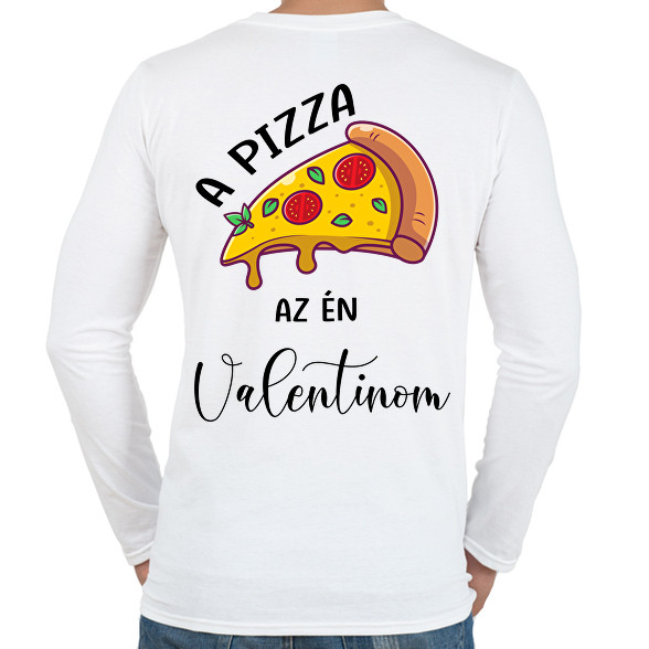 Pizza Valentin nap-Férfi hosszú ujjú póló