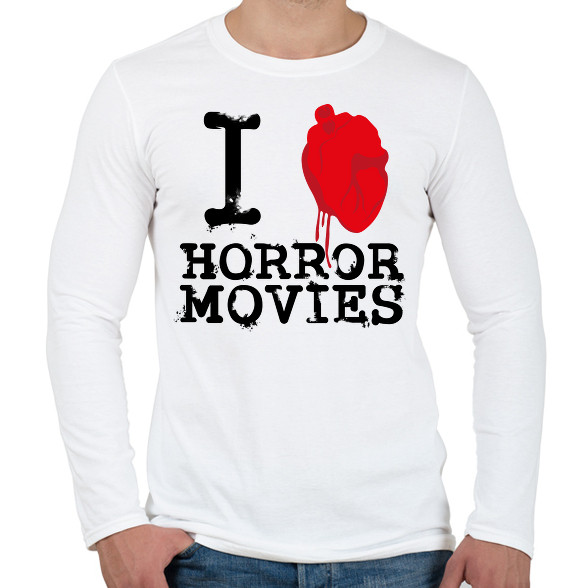 I love horror movies-Férfi hosszú ujjú póló