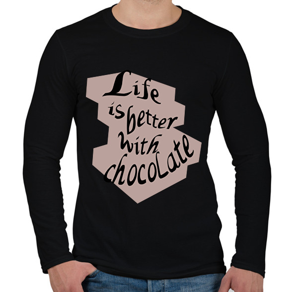 life is better with chocolate-Férfi hosszú ujjú póló