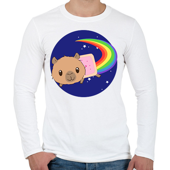 Nyan cat capybara-Férfi hosszú ujjú póló