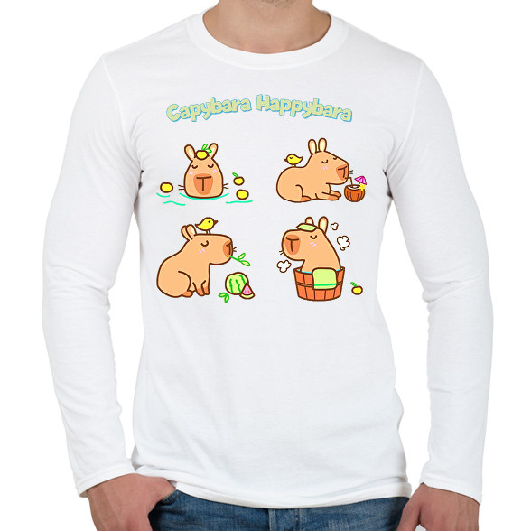 Capybara Happybara-Férfi hosszú ujjú póló