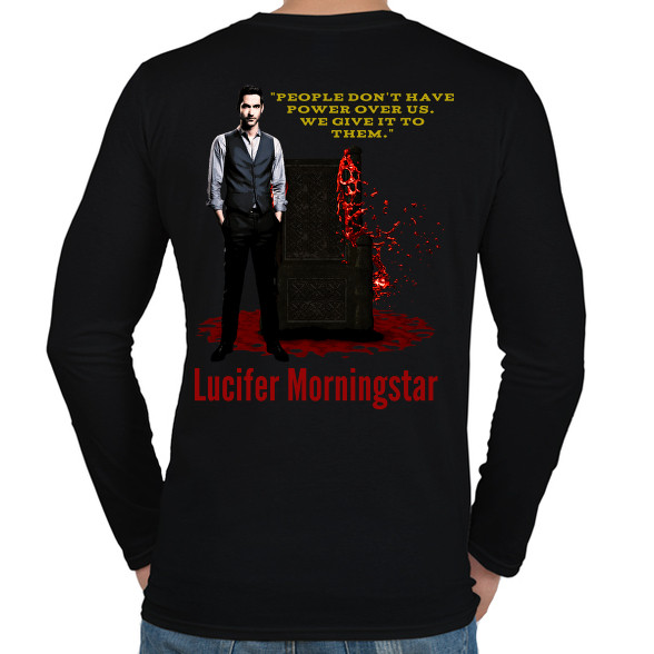 lucifer morningstar-quote1-Férfi hosszú ujjú póló