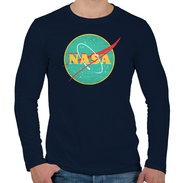 Retro Nasa logo-Férfi hosszú ujjú póló