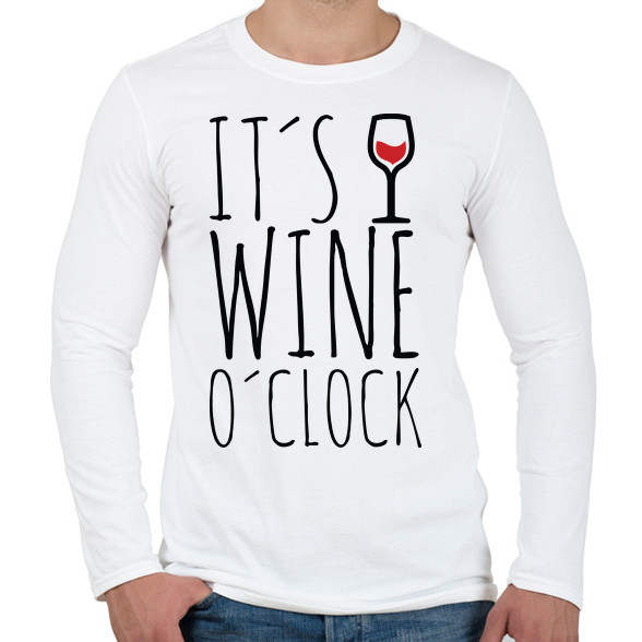 Wine o'clock-Férfi hosszú ujjú póló