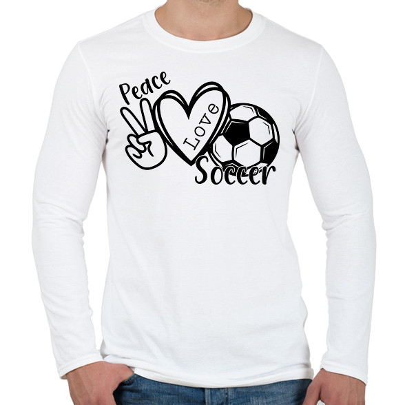 Peace love soccer 2-Férfi hosszú ujjú póló