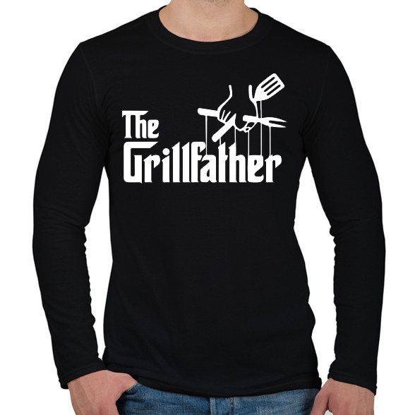 The grillfather - white-Férfi hosszú ujjú póló