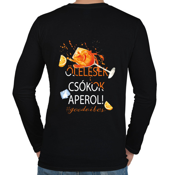 Ölelések Csókok Aperol! #goodvibes-Férfi hosszú ujjú póló