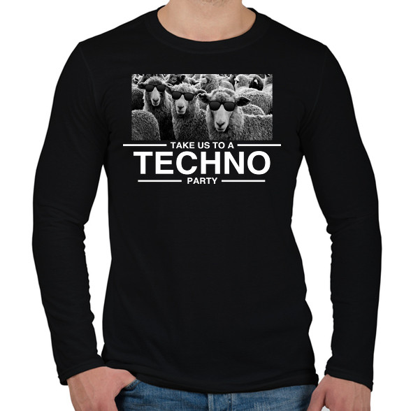 Take us Techno Party-Férfi hosszú ujjú póló