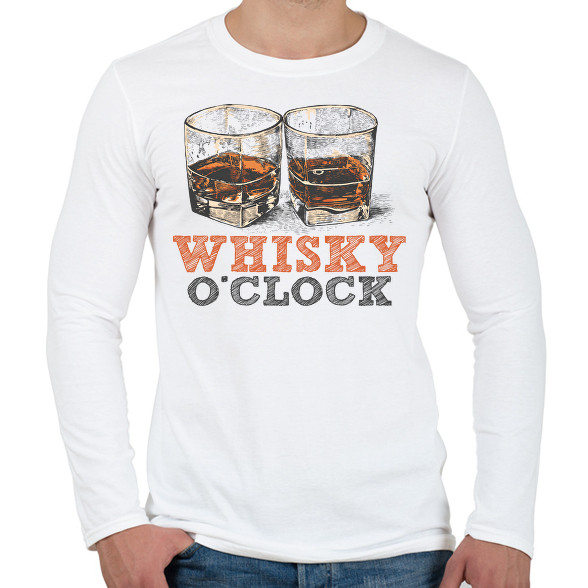 Whisky o'clock-Férfi hosszú ujjú póló