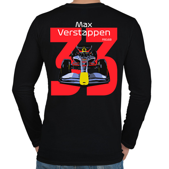 Verstappen 33 autóversenyző - fehér felirat-Férfi hosszú ujjú póló