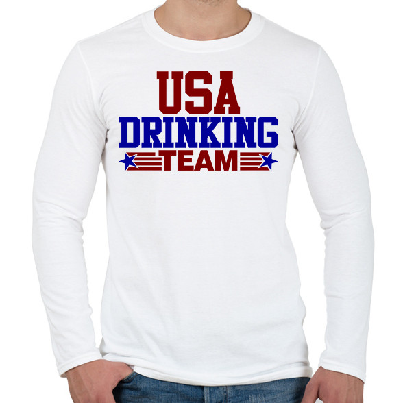 USA drinking team-Férfi hosszú ujjú póló